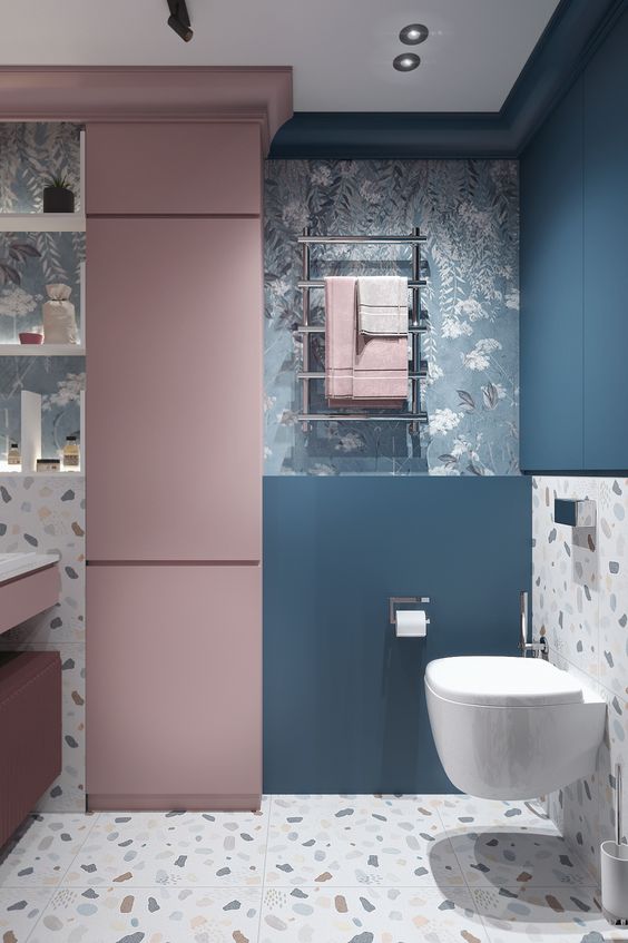 kombinasi cat warna pink dan biru muda